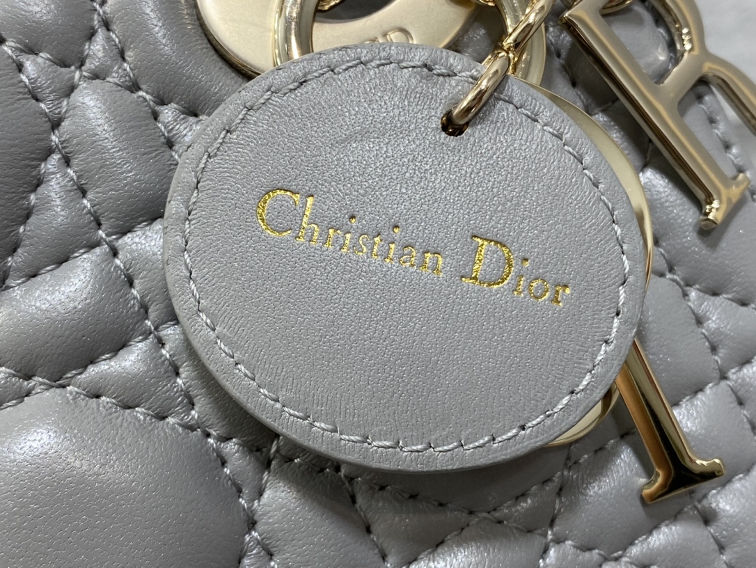 Mini Lady Dior Bag Gray Cannage Lambskin